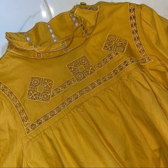 Free People Mustard Yellow Eternity Blouse - Picture 4 of 8